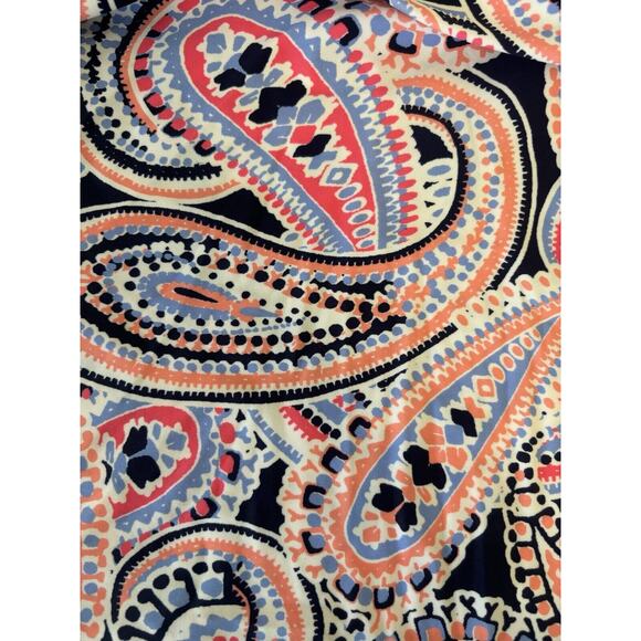 Island Escape Tankini Top Halter‎ Neck Push Up Swim Top Navy Multi Paisley Sz 8 - Picture 3 of 7